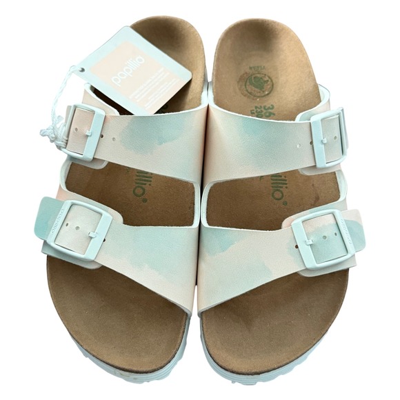 Birkenstock Shoes - Papillio Birkenstock Arizona Platform Vegan Sandals Pastel Watercolor 39 US 8